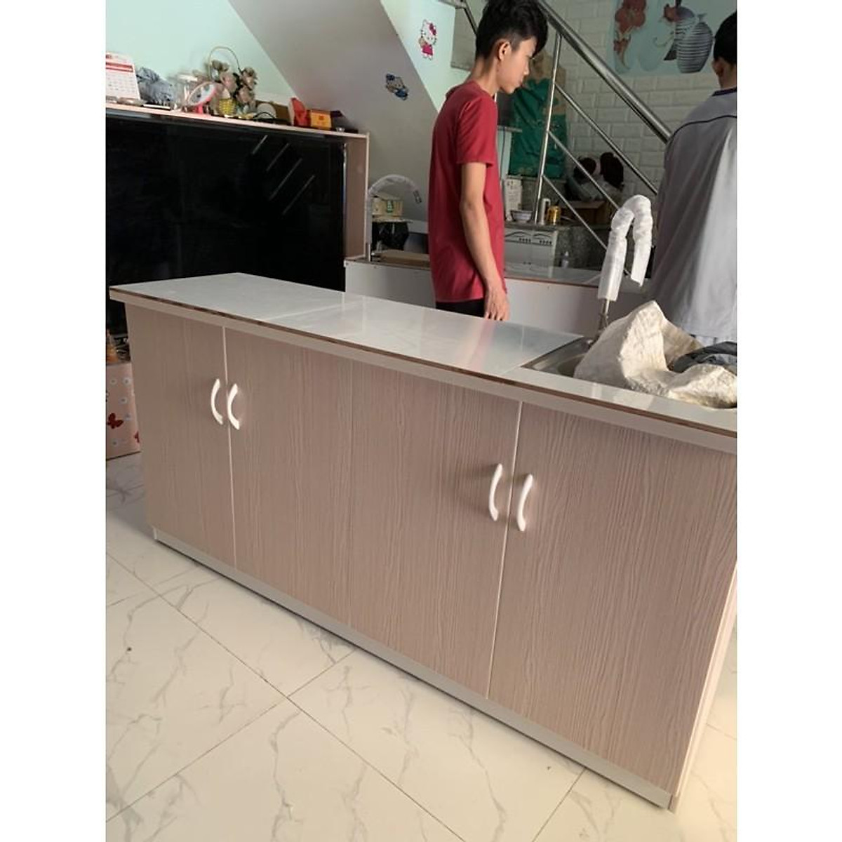 Tủ Bếp Nhựa Đài Loan Mini Hải Phòng  160cm 